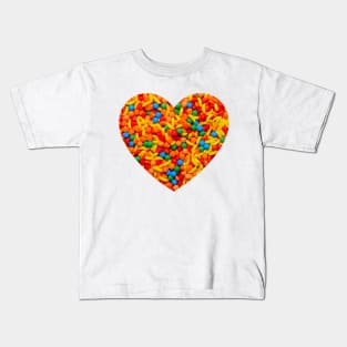 Assorted Fruit Candies Design Heart Kids T-Shirt